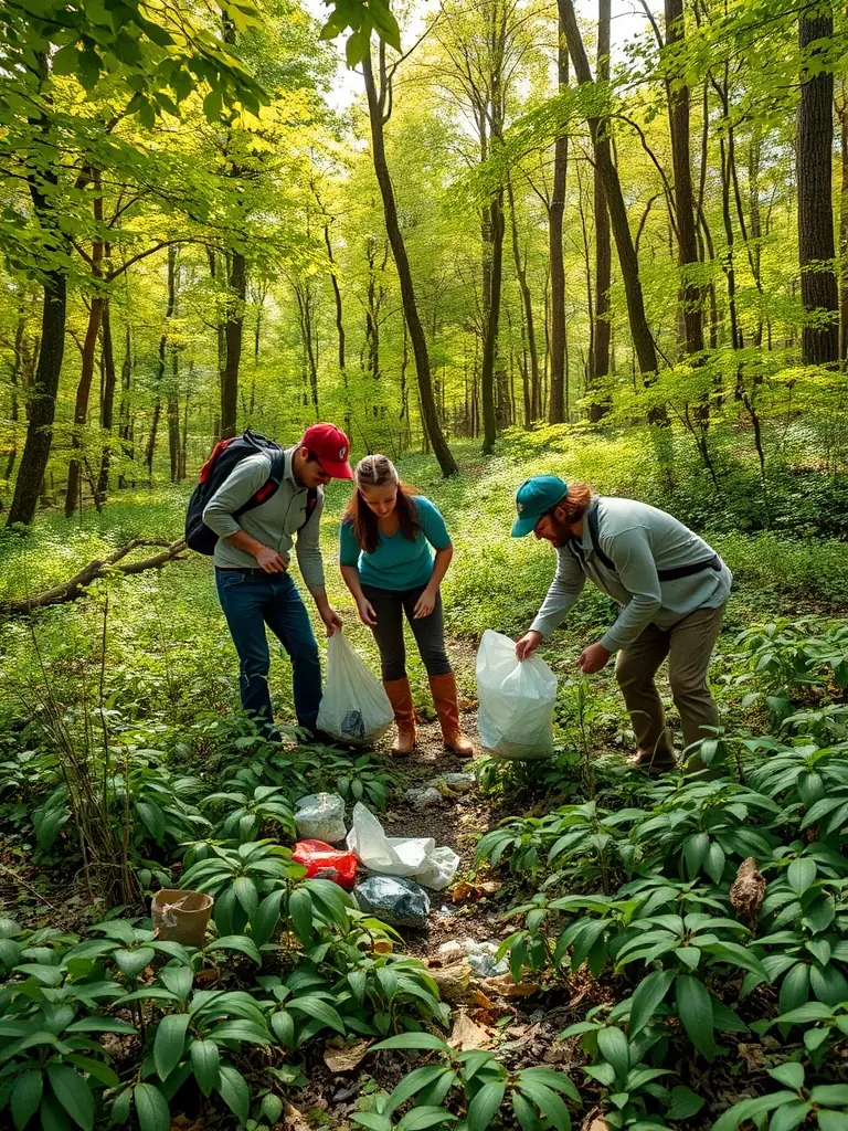 A photograph showcasing AAPPMA DE BAYEL members participating in a river cleanup activity, emphasizing the club's commitment to environmental stewardship.